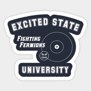 Excited State University and the Fighting Fermions Sticker